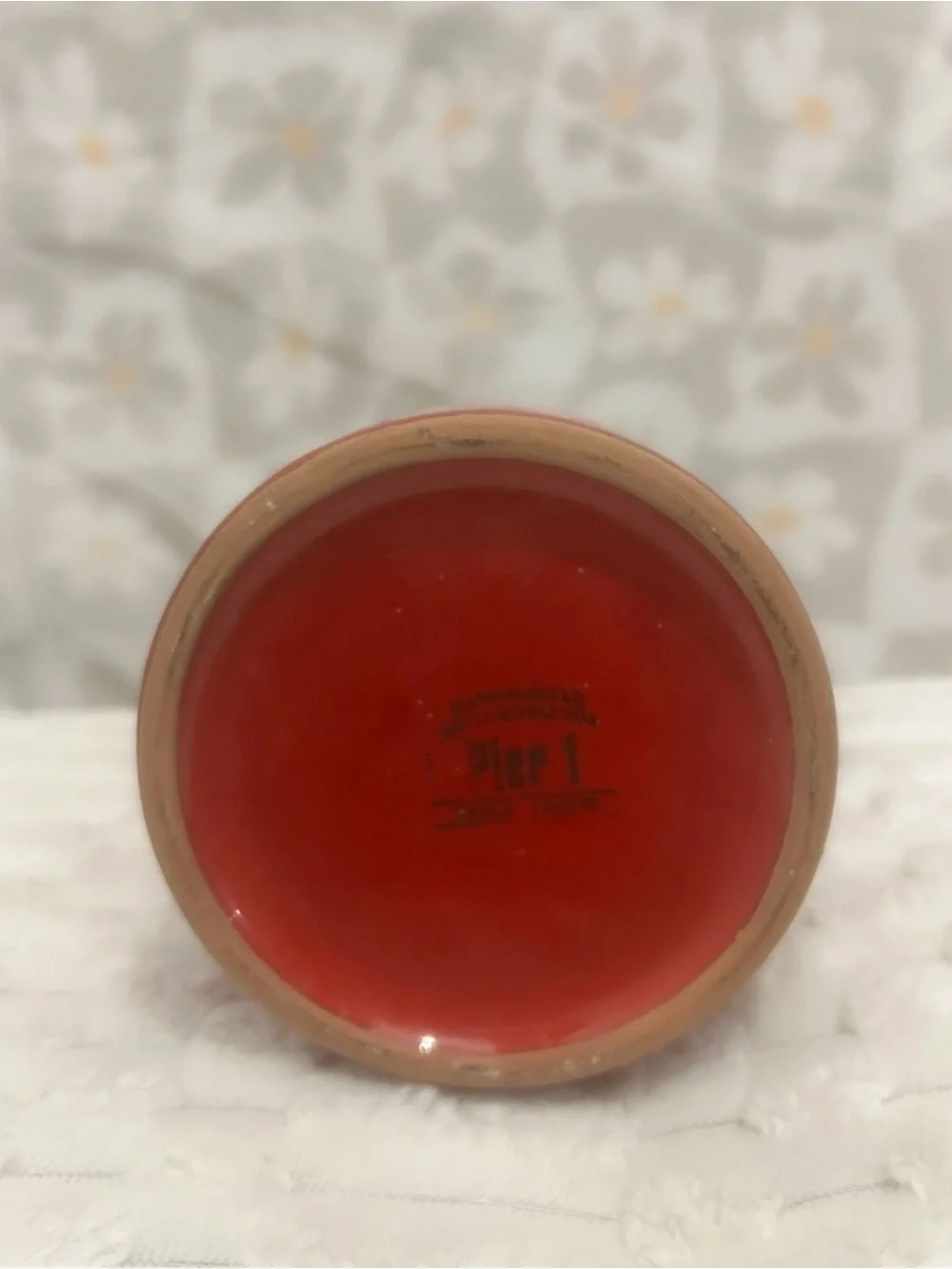 Pier 1 Red and Gold Floral Accent Vase